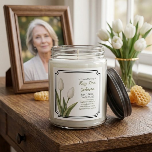 Witte Tulp Gedenkkaars Sticker