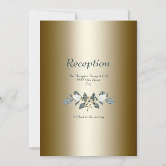 Witte Tulp Gouden Trouw Uitnodiging (Achterkant)