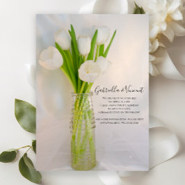 Witte Tulp in bottellende bruiloft Save the Date