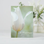Witte Tulp Lente Begrafenis Memorial Sympathie Bedankkaart (Staand voorkant)