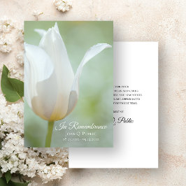 Witte Tulp Lente Begrafenis Memorial Sympathie Bedankkaart