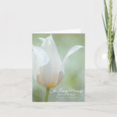 Witte Tulp Lente Begrafenis Memorial Sympathie Bedankkaart (Voorkant)