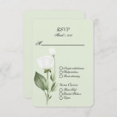Witte Tulp Lente Bruiloft RSVP Kaartje (Voorkant / Achterkant)