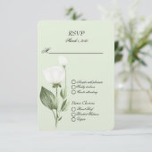 Witte Tulp Lente Bruiloft RSVP Kaartje (Staand voorkant)