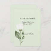 Witte Tulp Lente Bruiloft Save The Date (Voorkant / Achterkant)