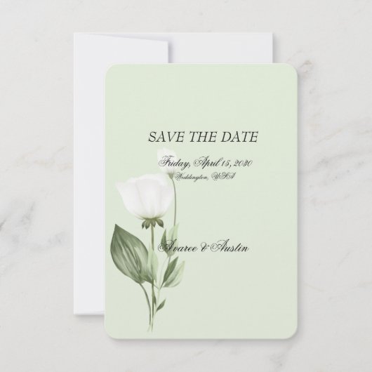 Witte Tulp Lente Bruiloft Save The Date (Voorkant)