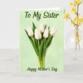 Witte Tulp Moederdagkaart Kaart (Gele Bloem)