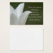 Witte Tulp op groene lente bruiloft liefdadigheid  Visitekaartje (Voorkant /achterkant)