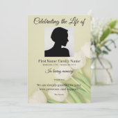 Witte tulp orde van dienst kaart (Staand voorkant)