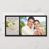 Witte Tulp, parels, Rings Wedding Save the Date (Voorkant)