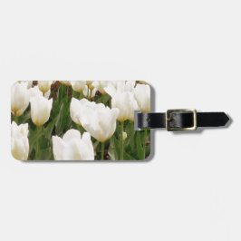 Witte Tulpbloemen Bagagelabel
