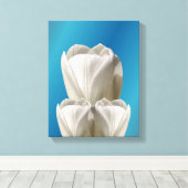 Witte Tulpbloemen Canvas Afdruk (Insitu (Houten vloer))
