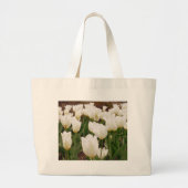 Witte Tulpbloemen Grote Tote Bag (Voorkant)