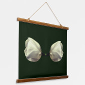 Witte Tulpbloemen Hangend Wandkleed (Gebogen)