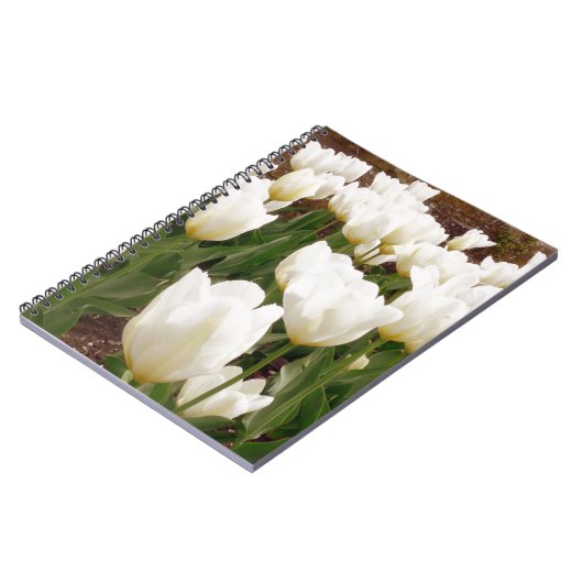 Witte Tulpbloemen Notitieboek (Linkerzijde)