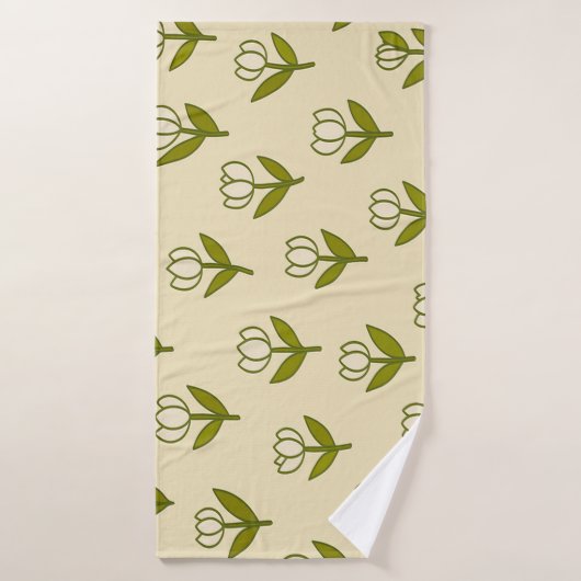 Witte tulpen badhanddoek (Badhanddoek)