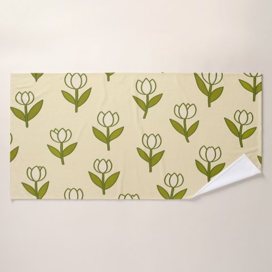 Witte tulpen badhanddoek (Badhanddoek)