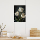 Witte tulpen bloem kunstprint poster (Keuken)
