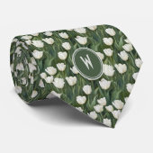 Witte Tulpen Bloemen Stropdas (Opgerold)