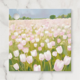 Witte tulpen bloemenveld schilderij bedankjes labels