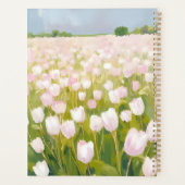 Witte tulpen bloemveld schilderen aquarel planner (Achterkant)