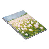 Witte tulpen bloemveld schilderij notitieboek (Rechterzijde)