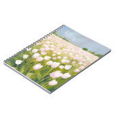 Witte tulpen bloemveld schilderij notitieboek (Linkerzijde)