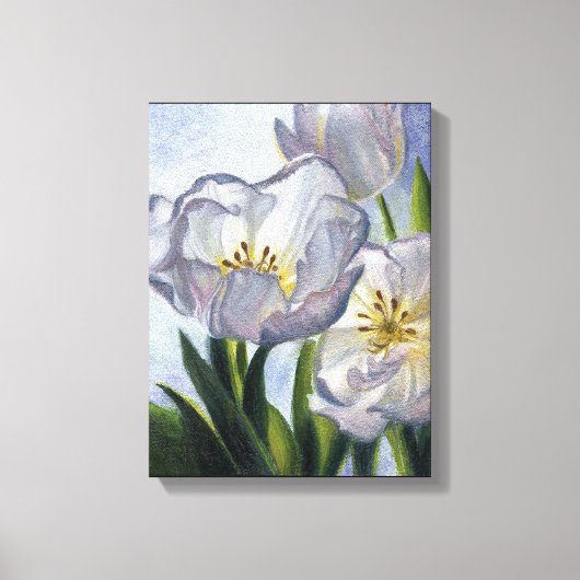 "Witte Tulpen" Canvas Afdruk (Voorkant)