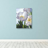 "Witte Tulpen" Canvas Afdruk (Insitu (Houten vloer))