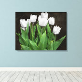 Witte tulpen canvas afdruk (Insitu (Houten vloer))