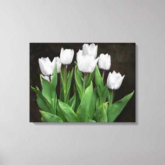 Witte tulpen canvas afdruk (Voorkant)