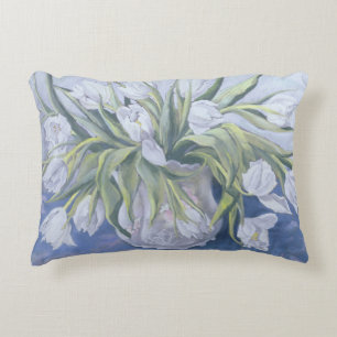 Witte tulpen decoratief kussen