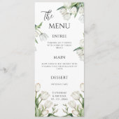 Witte tulpen elegante trouwbloemen menu (Voorkant)