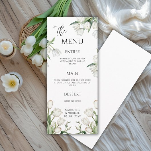 Witte tulpen elegante trouwbloemen menu
