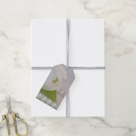 Witte Tulpen en parelhoenders voor Labels Cadeaulabel