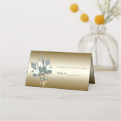 Witte Tulpen Gouden Trouwplaats Kaart Plaatskaartje (Voorkant)