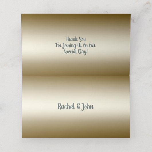 Witte Tulpen Gouden Trouwplaats Kaart Plaatskaartje (Binnenkant ongevouwen)