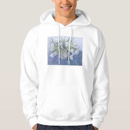 Witte tulpen hoodie (Voorkant)