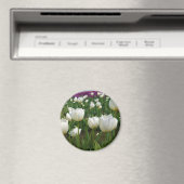 Witte Tulpen in een veld, Oregon Magneet (Insitu (Vaatwasser))