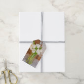 Witte Tulpen in Mason Jar Wedding Favor Label Cadeaulabel (Met Touw)
