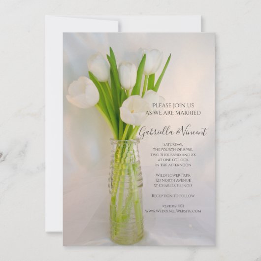 Witte tulpen in melkfles kaart (Voorkant)