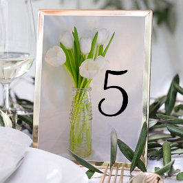 Witte tulpen in melkfles kaart