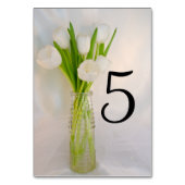 Witte tulpen in melkfles kaart (Achterkant)