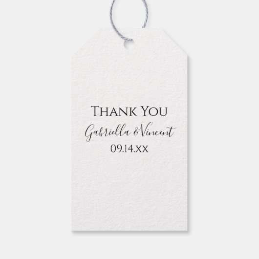 Witte tulpen in melkfles Labels voor het huwelijk Cadeaulabel (Achterkant)