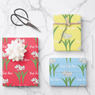 Witte tulpen inpakpapier vel