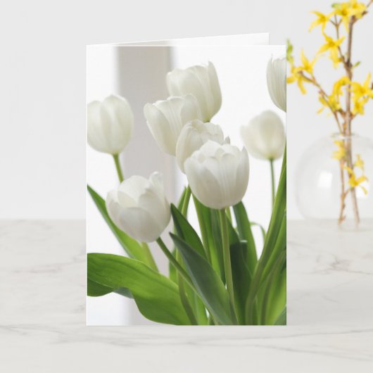Witte tulpen kaart (Gele Bloem)