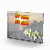 Witte tulpen met bijenfotoblok fotoblokken (Rechts)