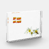 Witte Tulpen met bijenkust. Fotoblok (Links)