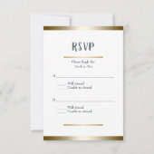 Witte tulpen met goud, bruiloft RSVP kaartje (Achterkant)