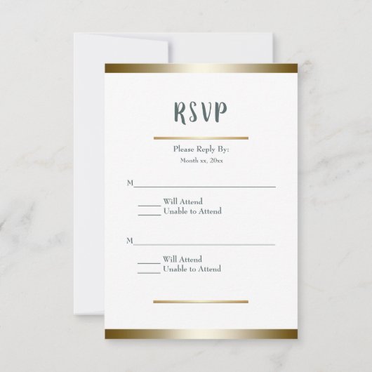 Witte tulpen met goud, bruiloft RSVP kaartje (Achterkant)